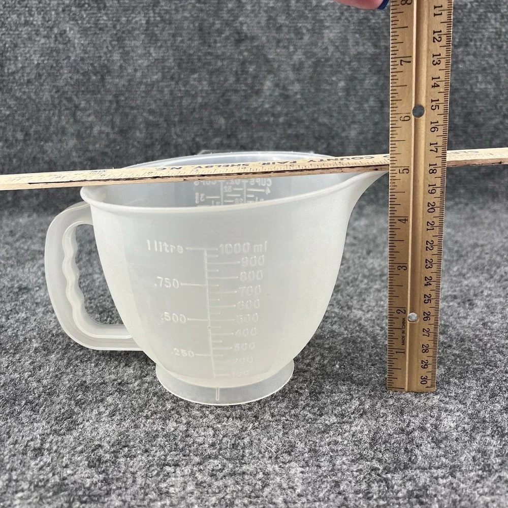 Vintage Tupperware 1288 Mix N Pour Measuring Bowl 4 Cup Clear Markings No Lid